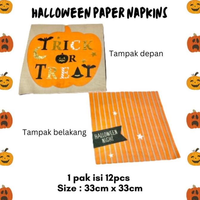 

New Halloween Paper Napkins/Tissue Kertas Trick Or Treat Stok Terbatas