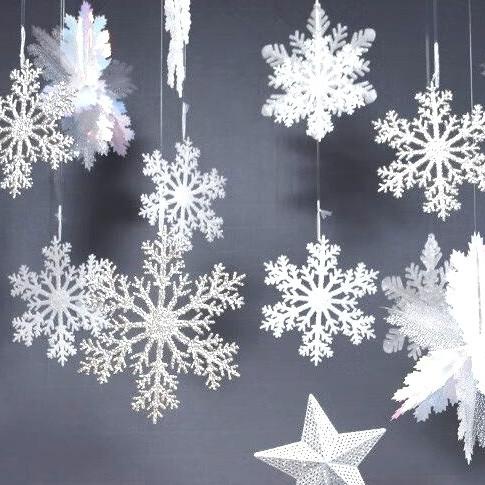 

Ready Dekorasi Snowflake Kayu Gantungan Pohon Pinus Parcel Natal Salju Putih Terbaik