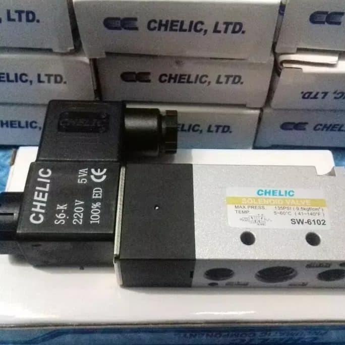 yang dicari] Pneumatic solenoid valve sigle coil 5/2 - 1/4" CHELIC SV6102 /SW6102