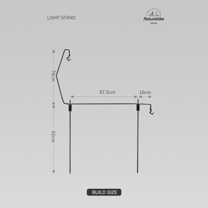 Tiang Lampu Portabel Naturehike NH20PJ108 Iron Hanging Lamp Stand