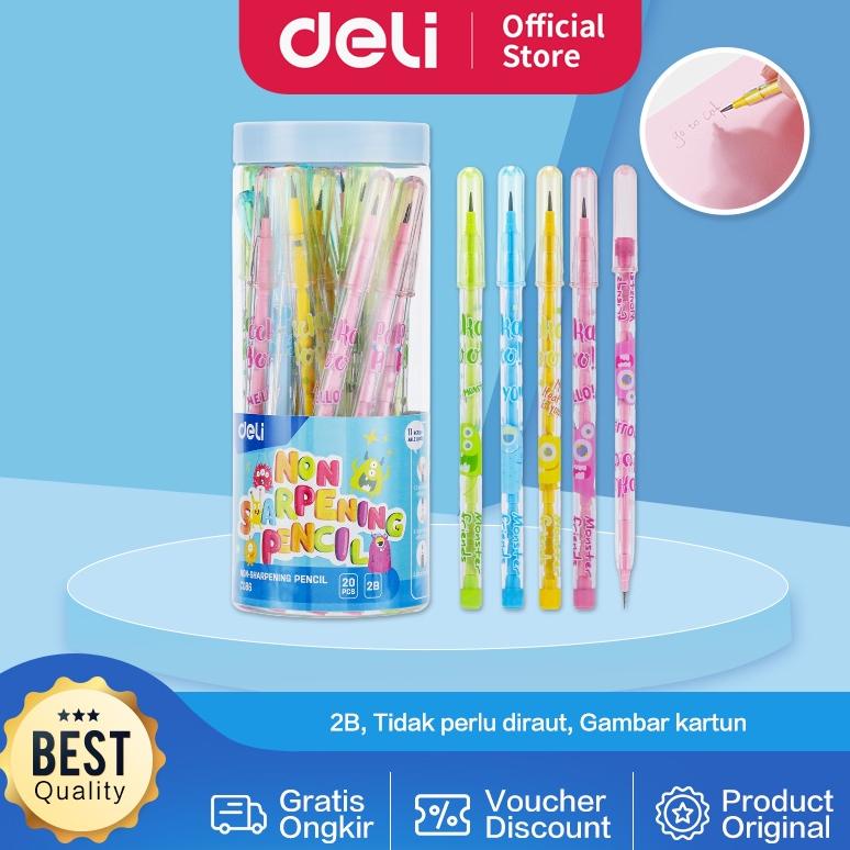 

Deli Non-sharpening Pencil / Pensil Sambung / Susun / Bensia 2B Kartun Monster EC086