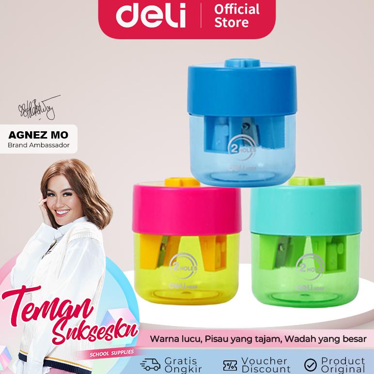 

Deli Pencil Sharpener / Rautan Pensil Warna Lucu Wadah Besar EH55X