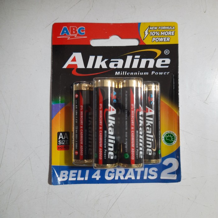 Ready stok Baterai Alkaline ABC AA isi 6 pcs / Baterai Jam Dinding