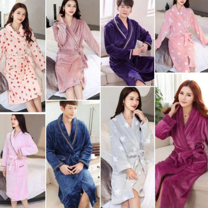 Kimono Handuk Wanita & Pria Dewasa Jubah Handuk Bathrobe Import Tebal
