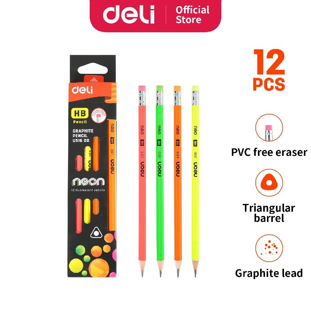 

Deli Pensil grafit kayu HB/2B Warna Neon - Pink & Kuning & Hijau & Oranye EU51600