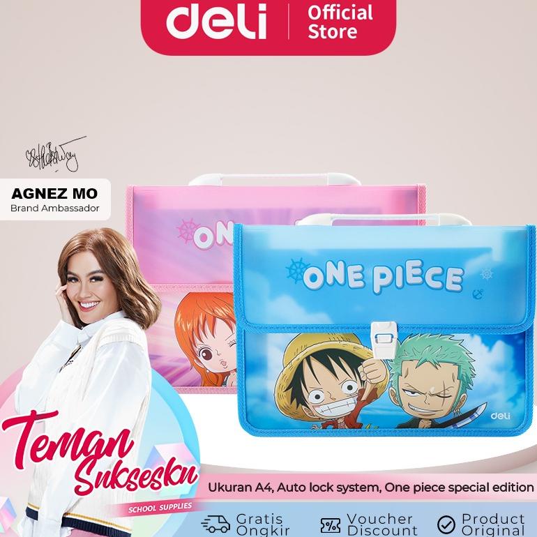 

Deli Brief Case / Map Tas A4 Kartun One Piece Dengan Sistem Auto Lock EF621