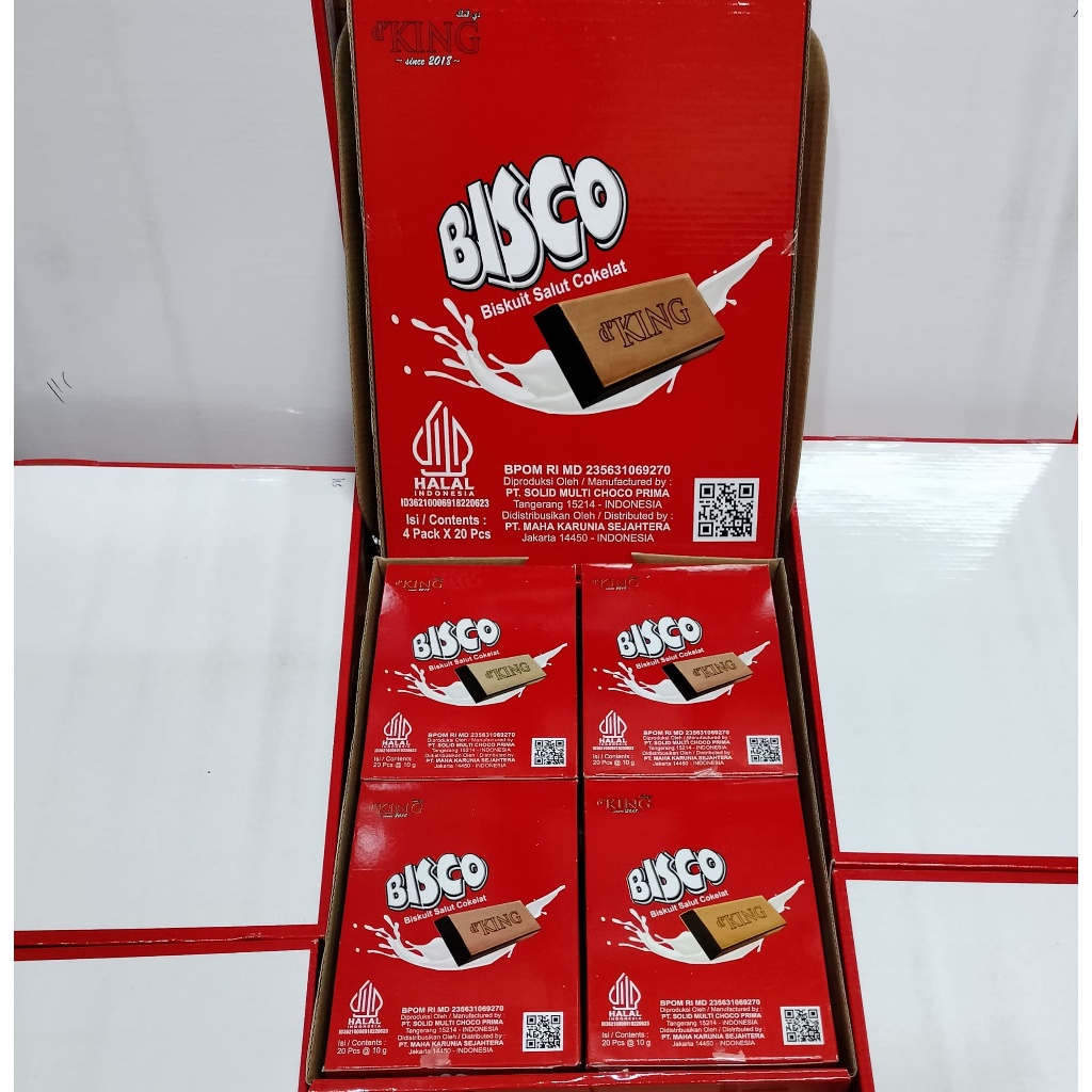 

Cokelat Batangan Bisco Biskuit Salut Coklat D'King 1 Dus Isi 4 Pa