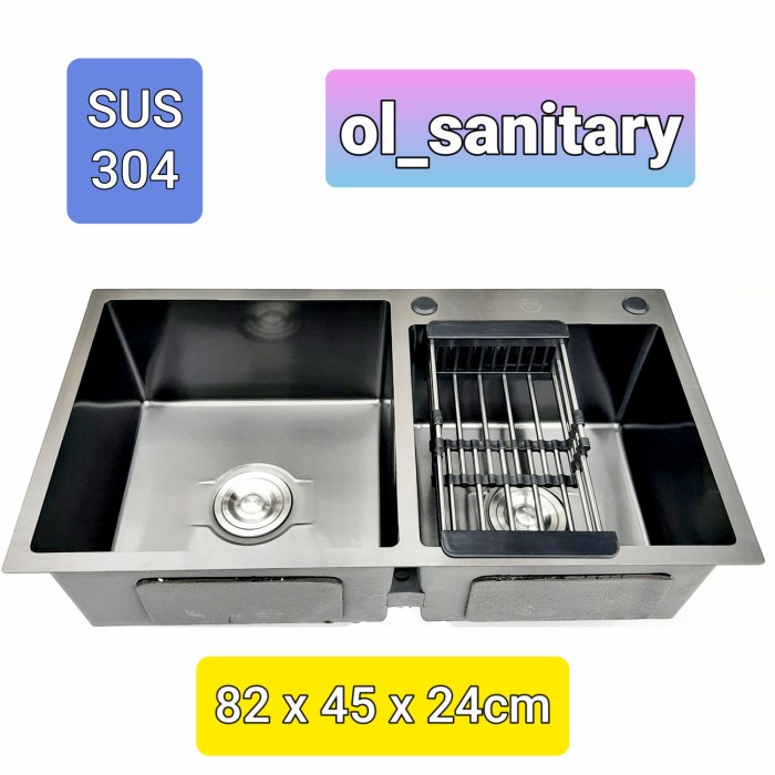 BAK CUCI PIRING KITCHEN SINK PORTABLE TEMPAT CUCI PIRING SINK HITAM