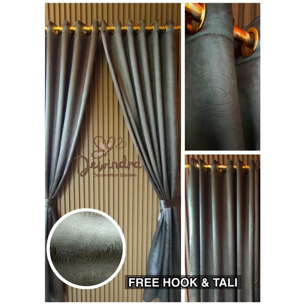 GORDEN BLACKOUT EMBOSS POLOS HORDENG JENDELA DAN PINTU KAMAR DAN RUANG TAMU BAHAN TEBAL 12 RING