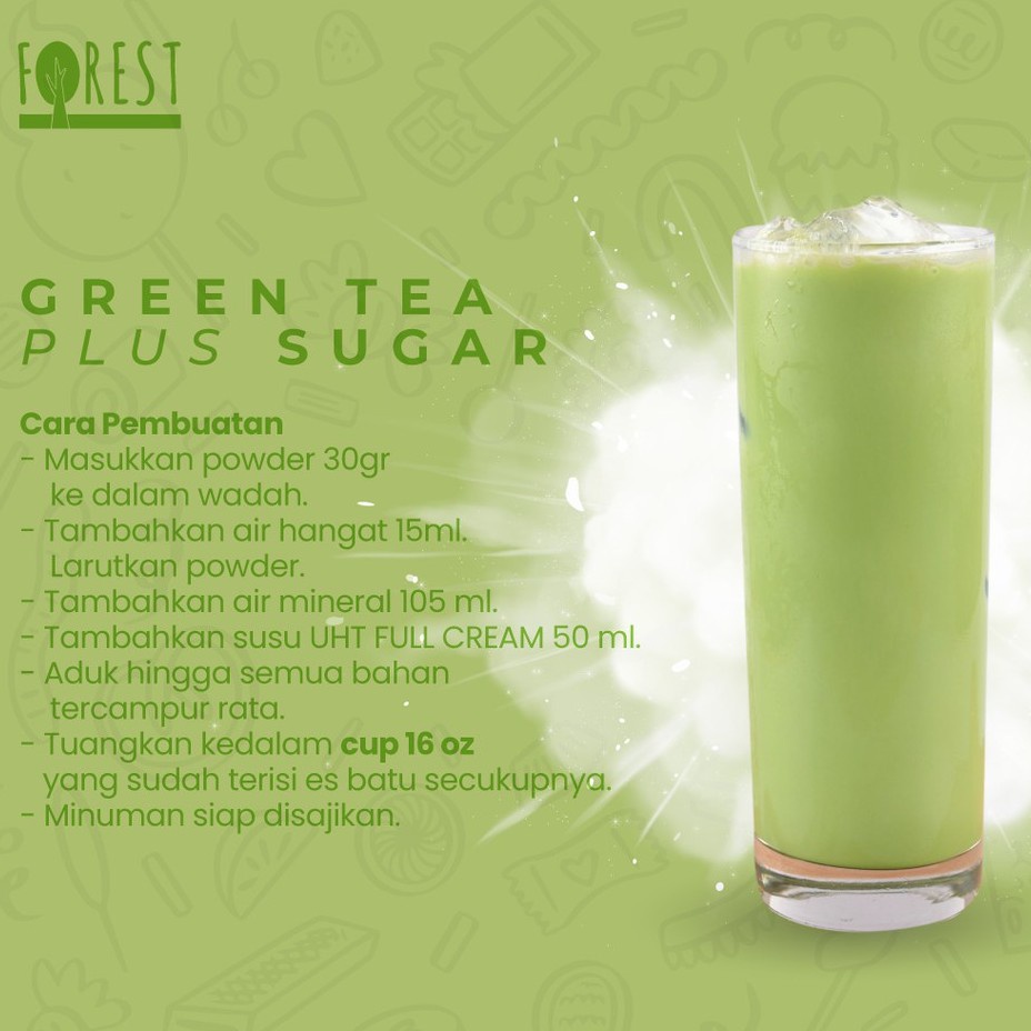 

Bubuk Numan Green Tea Powder 1000G Plus Gula - Forest Bubble Drink