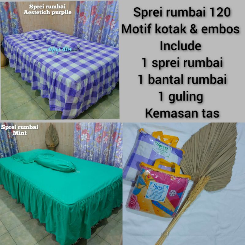 SPREI RUMBAI 120*200 AESTHETIC//SPREI RUMBAI SINGLE//SPREI RUMBAI EMBOS 120*200//SPREI RUMBAI VIRAL