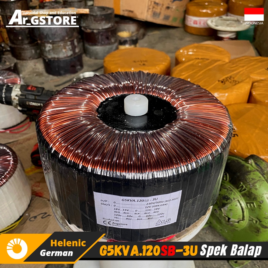 Trafo toroid donat 30A 120V CT (murni) Spek Class H