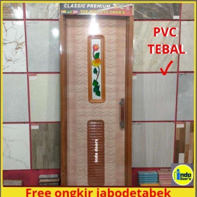 Pintu Kamar Mandi Pvc Tebal Minimalis Modern Kaca Cermin Jalusi /Pintu Tokojusy