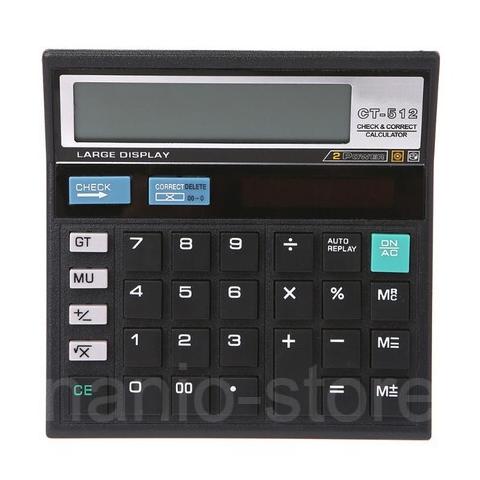 

><><><] Calculator / Kalkulator 512 12 Digit Check & Correct Dual Power