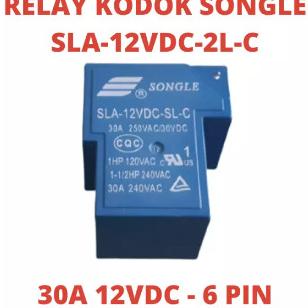 DELLAS relay kodok 30A 12V 6 pin relay 30A relay DC 12v biru songle