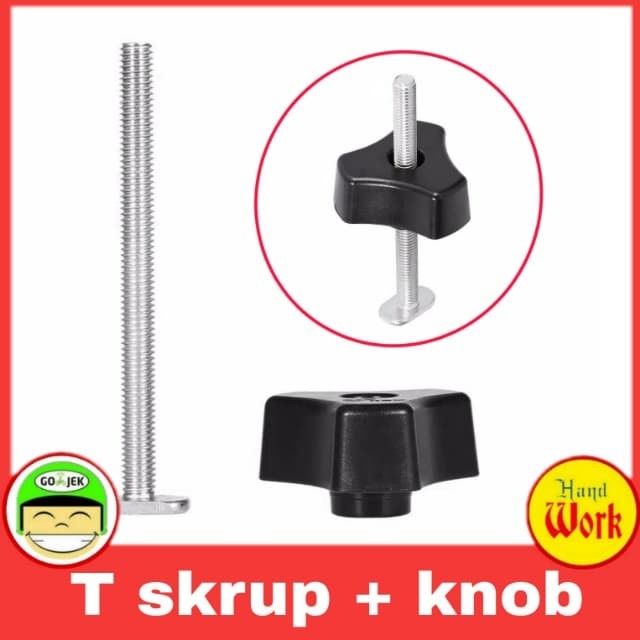 Clamp T Bolt Screw Knob Nut M8 100Mm Untuk T Track T Slot Berkualitas