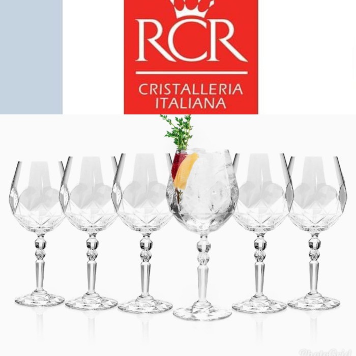 RCR CRYSTAL ITALY GELAS KAKI GOBLET 530ML ALKEMIST SET 6PCS