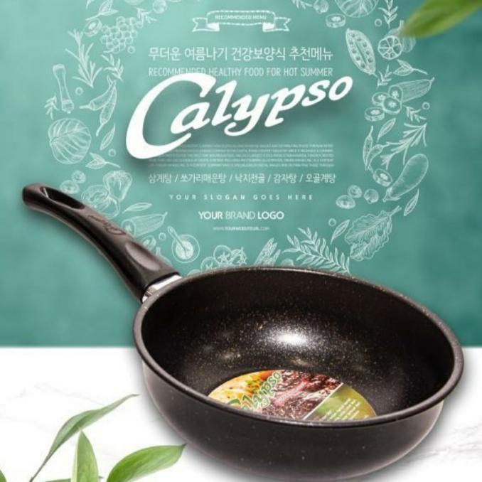 Deep Fry Wok 20 cm Wajan Penggorengan Teflon Anti Lengket Calypso