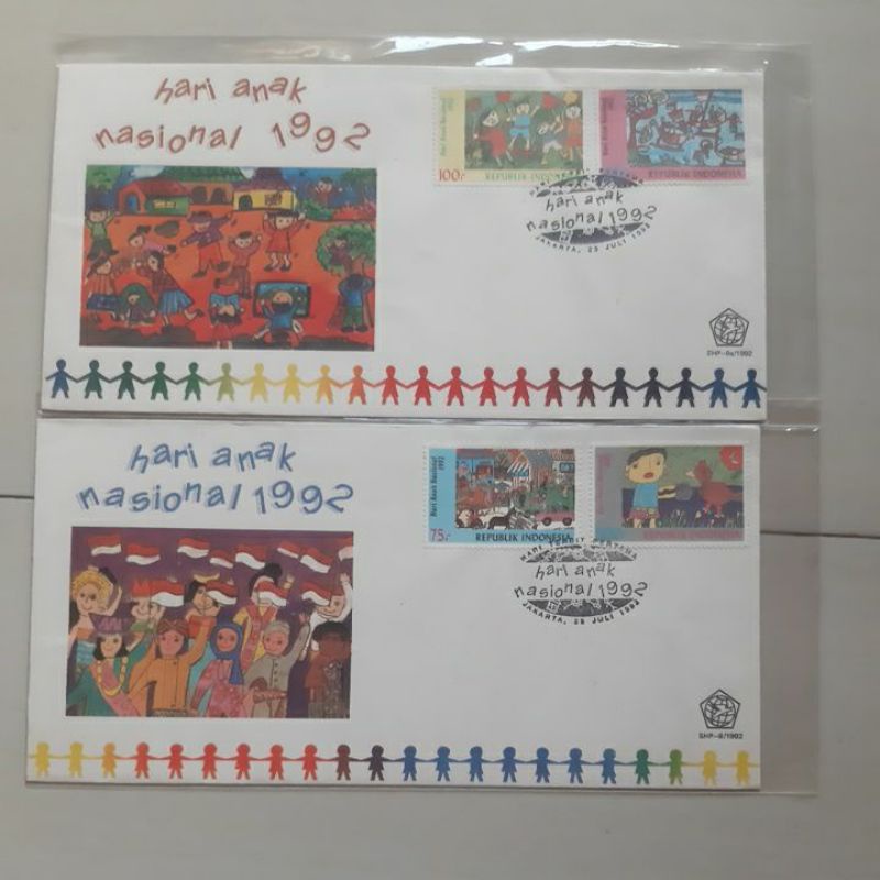 

Perangko prangko SHP 1992 Hari anak Nasional set 2 sampul