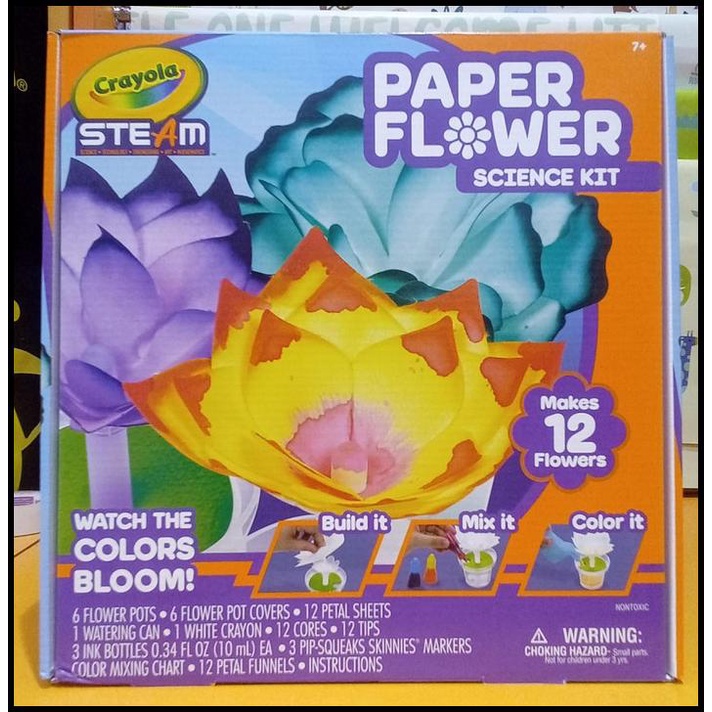 

HOT DEAL SALE CRAYOLA STEAM PAPER FLOWER SCIENCE KIT 12 FLOWERS + 6 POTS 7+ ORI !!