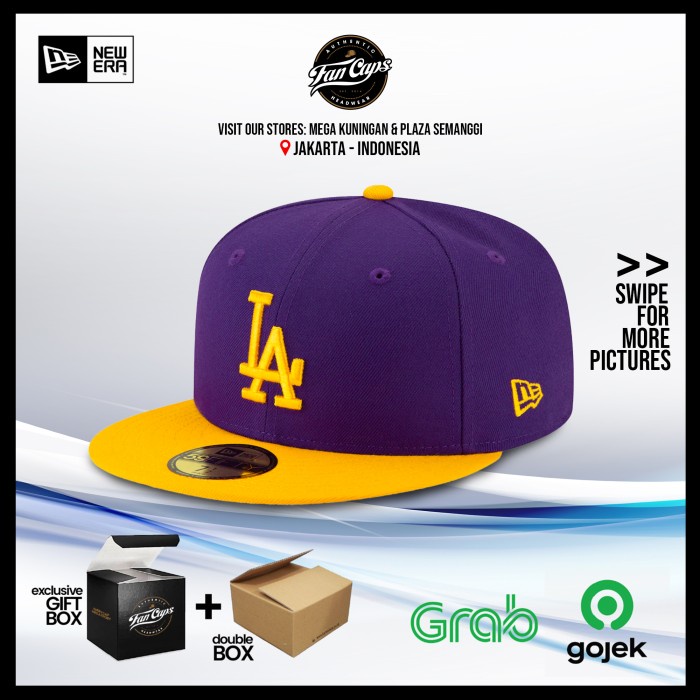 [AUTHENTIC] Los Angeles Dodgers Purple and Gold 59FIFTY Topi New Era