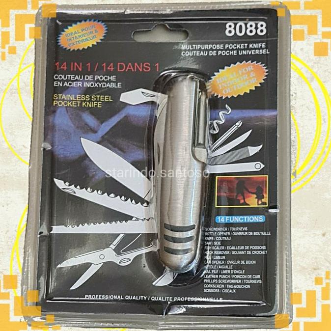 Ready stock] PISAU LIPAT mini 14 in 1 multifungsi serbaguna stainless