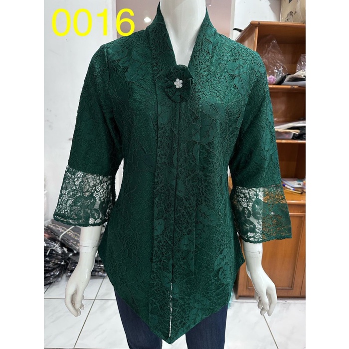 kebaya alexuez full brukat premium hijau botol /kebaya encim brukat