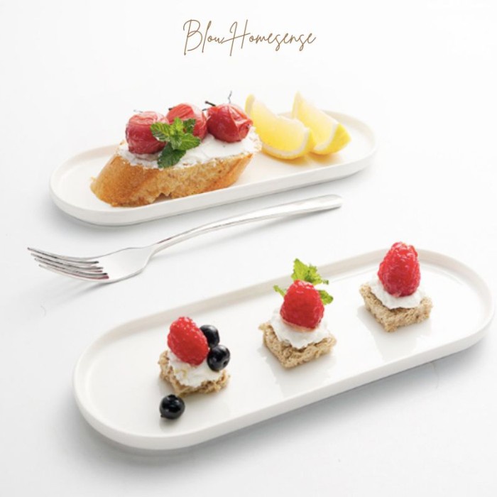 Promo Piring Dessert Keramik Putih Piring Kue Hotel Cafe Simple Elegan Terbaru