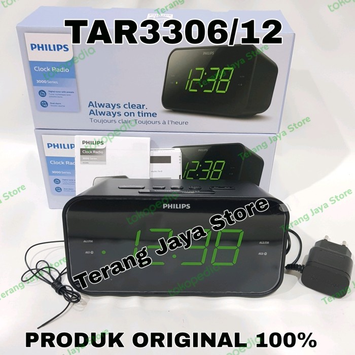 {AdeShop} Radio Philips TAR3306 Jam Radio Digital Philips TAR3306/12 Radio Clock Murah
