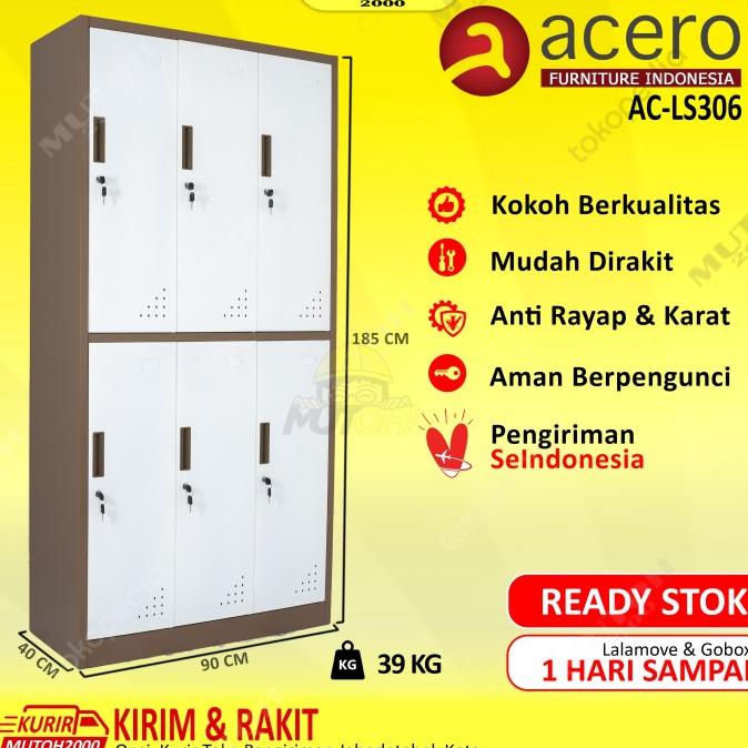 

Terbaik Acero Ac-Ls306+ Locker Besi 6 Pintu Loker Besi 6 Pintu Original