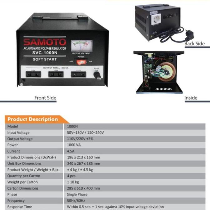 Stabilizer Samoto 1000 Va 700 W Stavolt Avr Garansi Resmi Packing Aman