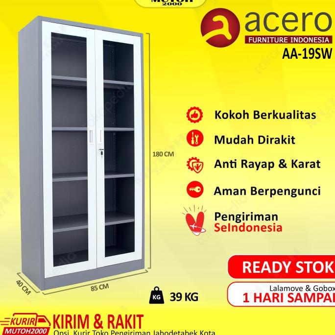 

Acero Aa-19Sw Lemari Arsip Besi Full Plat - Pintu Swing Kaca Ayun Stok Terbatas