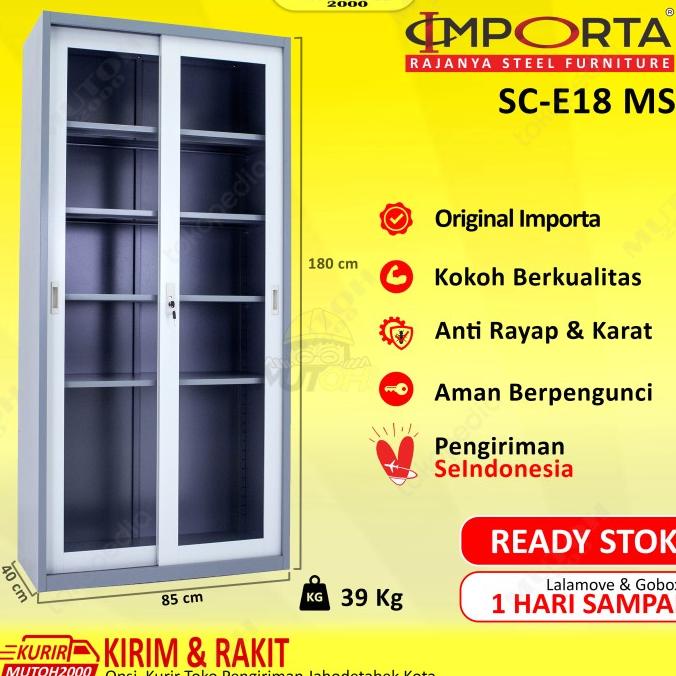

Terbaru Importa Sc-E18 Ms Lemari Arsip Besi 2 Pintu Sliding Kaca Stok Terbatas