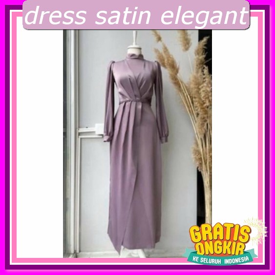 Gaun Pesta Muslimah Elegan Gsun Drees Press Body Panjang Long Dress Korean Style Hijab Drees Kekinia