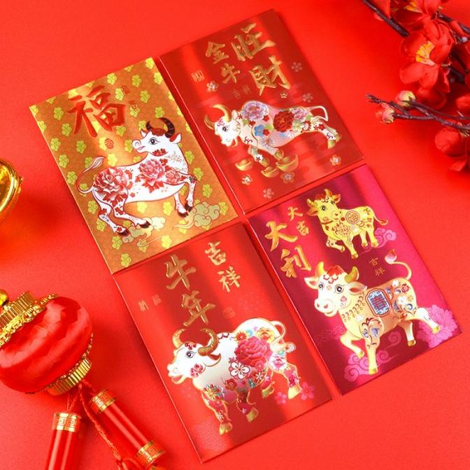

New Sk3004 Angpao Kerbau Pendek Isi 4 Hologram Kilap Ampao Imlek Murah Limited Edition