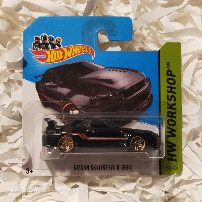 hotwheels nissan gtr r34 hitam sc short card hw workshop reguler black skyline bnr34 black not fnf f