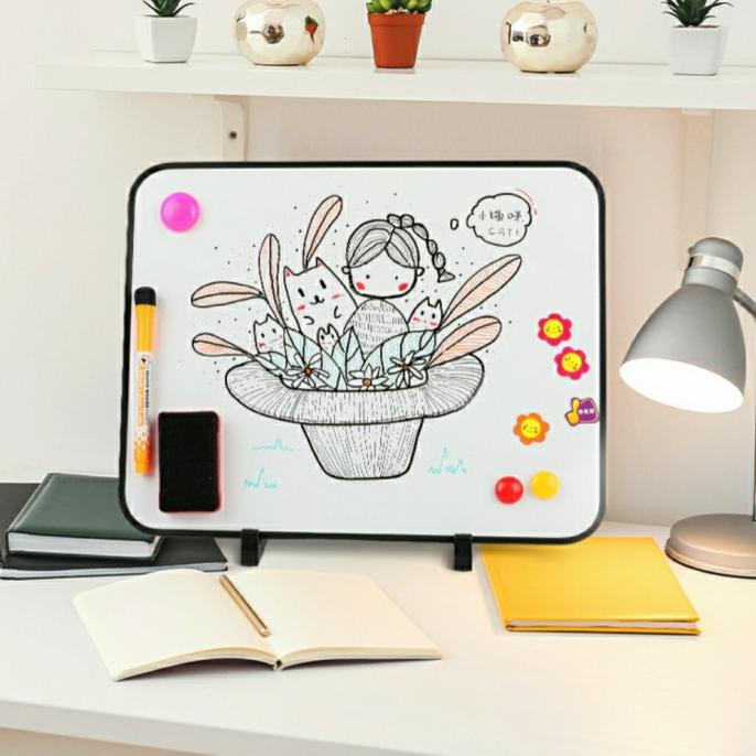 

Ready Papan Tulis Anak A4 Magnetic Whiteboard 2 Sisi White Board Anak Original