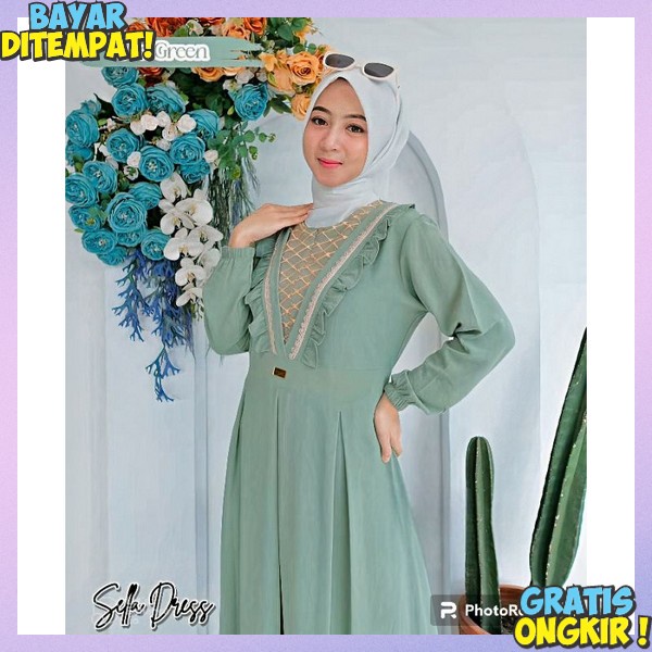 Pakean Dres Simpel Elegan Buju Gami Perempuan Modern Bj Dreas Branded Bahan Tebal Juba Dris Ukuran S