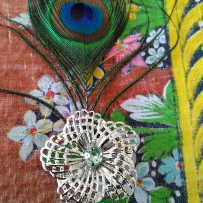 <<<<<] bross bunga bulu merak asli