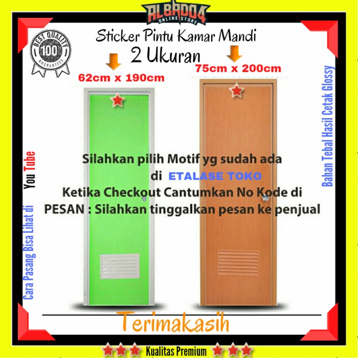 Custom Stiker Pintu Kamar Mandi