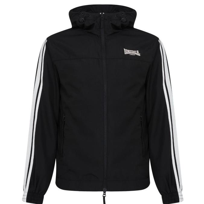 Jacket Pria Lonsdale 2S Woven Hoodie Black Original Authentic Ohmymarketid
