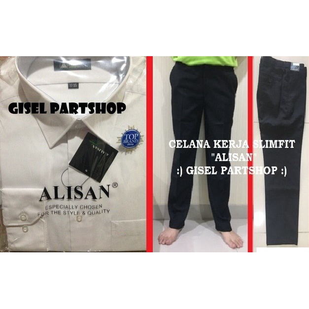 [New] Paket Kemeja  Celana Kerja Alisan Slimfit Limited