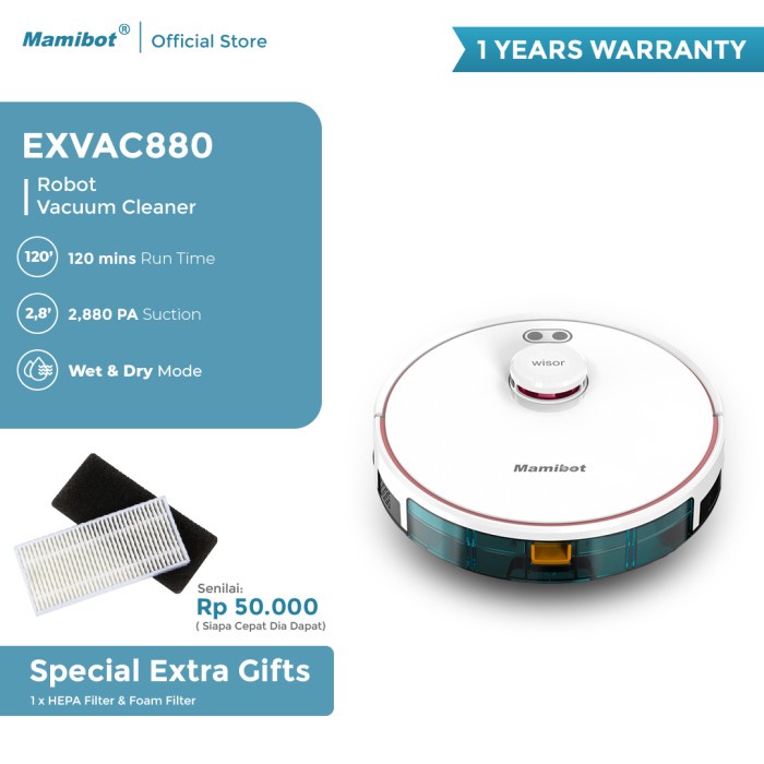 MAMIBOT EXVAC880 ROBOT VACUUM CLEANER ORIGINAL BEST QUALITY