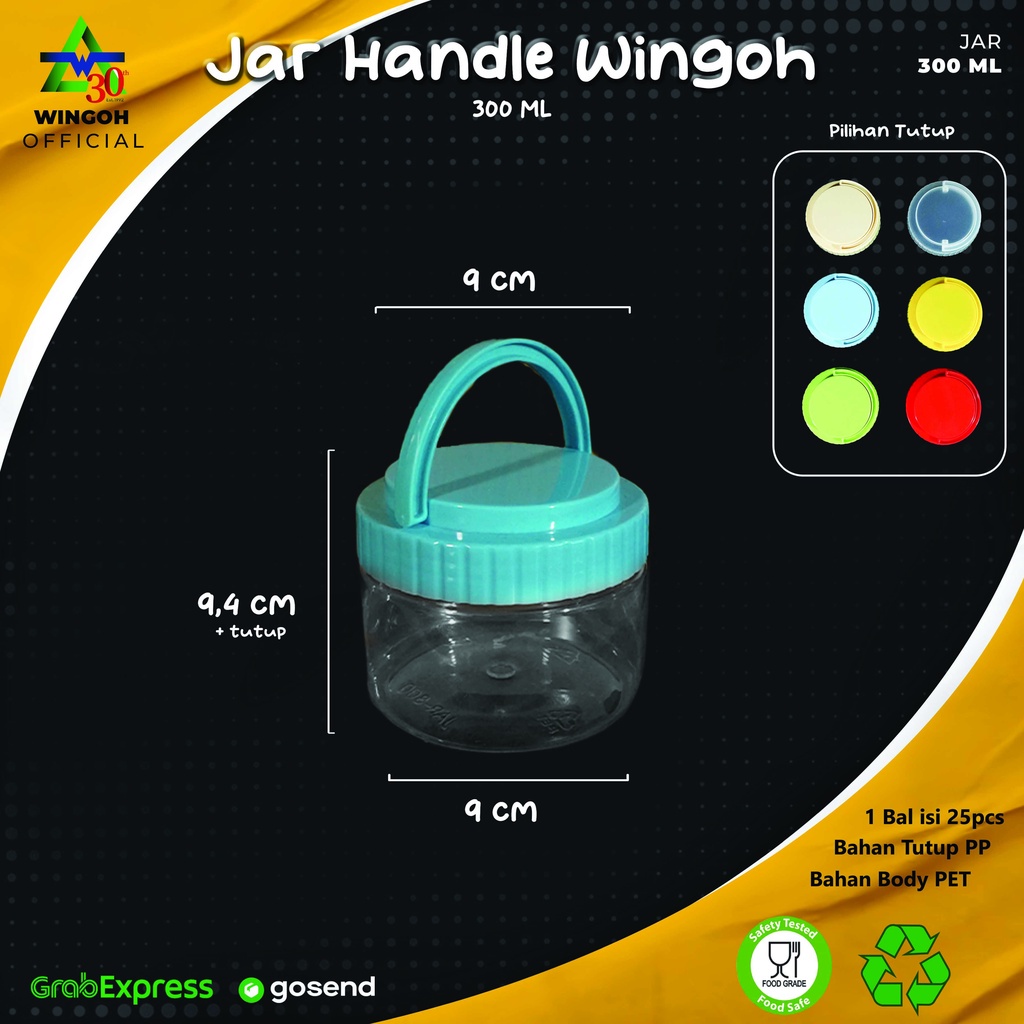 Jar 300Ml Tebal - Toples Plastik - Jar Wa