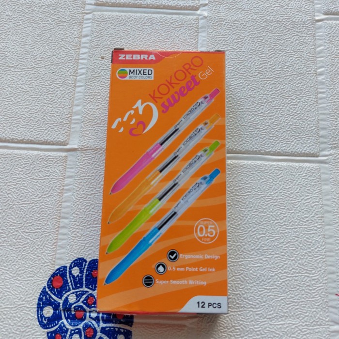 

Pulpen Zebra Kokoro Gel 0.5mm - 1 Lusin