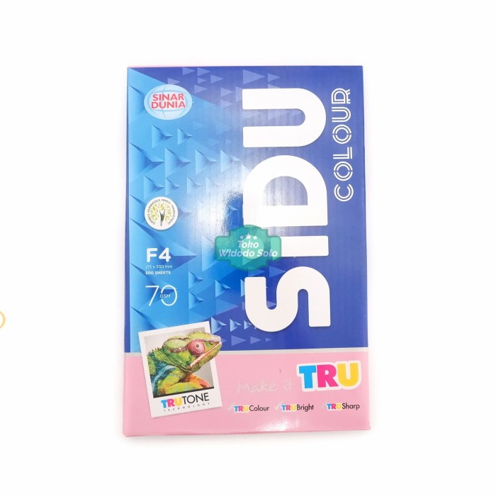 

Kertas HVS Merah Muda Sinar Dunia F4 70gsm Folio Pink 1 Rim