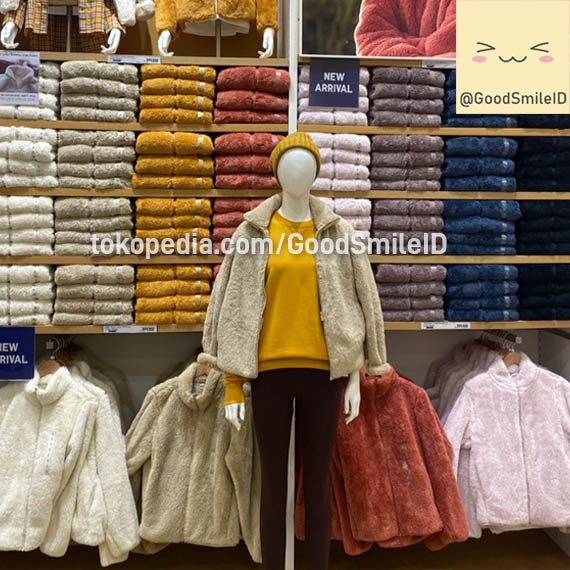 Jastip Wanita Jaket Fleece Lembut Retsleting Panjang Bulu Sale Uniqlo