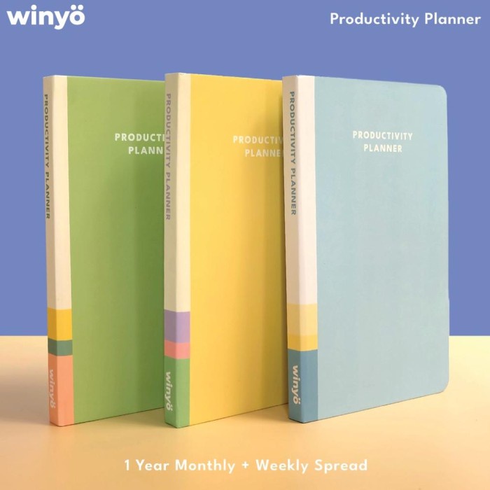 

Promo Winyo Productivity Planner - 1 Year Monthly & Weekly Plan