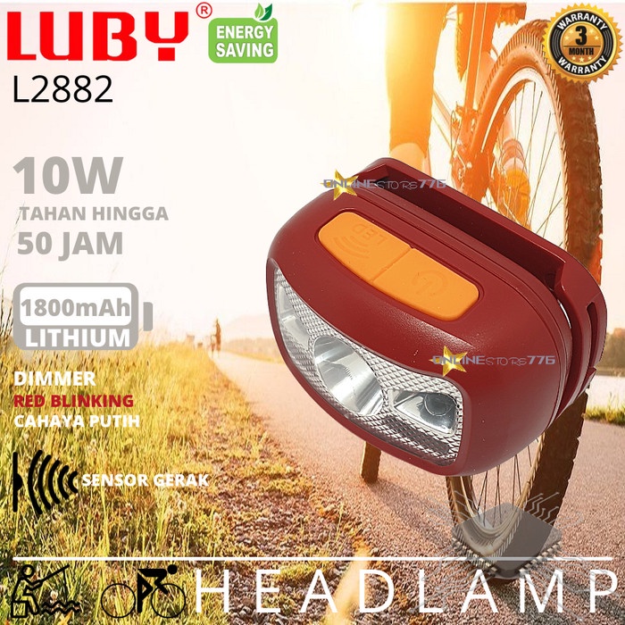 SENTER KEPALA LUBY L2882 / HEADLAMP LUBY L2882 / RECHARGEABLE