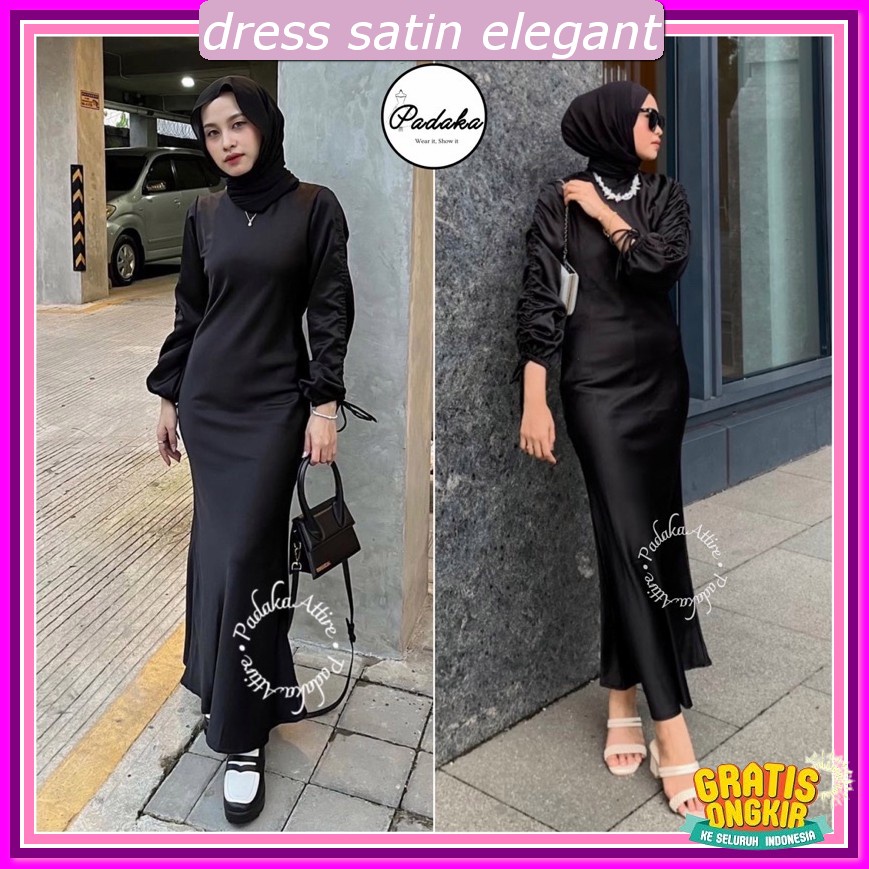 Drees Kekinian 2023 Dress Satin Kondangan Bridesmaid Dreas Brismid Terbaru Gaun Bridesmaid Satin Gah